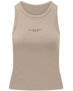 Givenchy Logo-Print Sleeveless Top - Natural