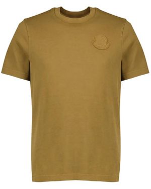 Moncler Casual Short Sleeve Cotton T-Shirt For - Green