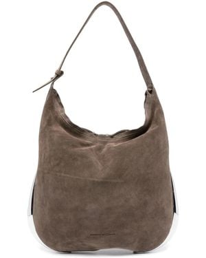 Benedetta Bruzziches Schultertasche aus Wildleder - Braun