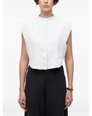 Osklen Textured Panelled Sleeveless Blouse - White