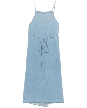 Baserange Yumi Apron Midi Dress - Blue