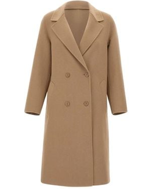 Kaos Double-Breasted Logo Button Coat - Natural