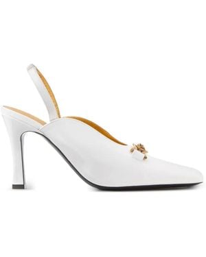 Versace Marisa Lakleren Slingback Pumps 90 Mm - Wit