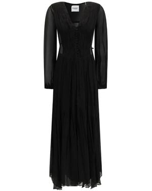 Isabel Marant Robe Longue À Effet De Transparence - Black