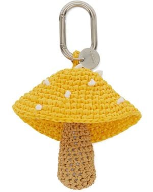 Jil Sander Woven Raffia Mushroom Charm - Yellow