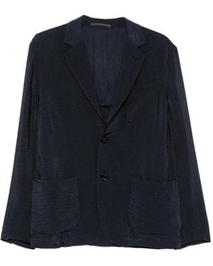 Giorgio Armani Textured Single-Breasted Blazer - Blue