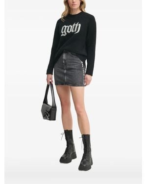 AllSaints Goth intarsia-print sweater - Negro