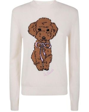 Mc2 Saint Barth Poodle bow sweater - Weiß