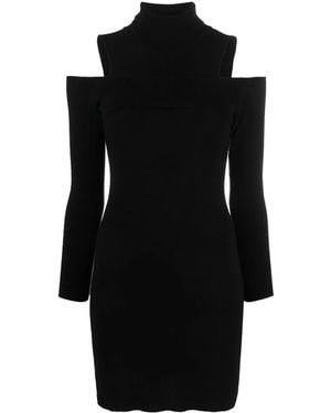 CoSTUME NATIONAL Cut-Out Knitted Mini Dress - Black