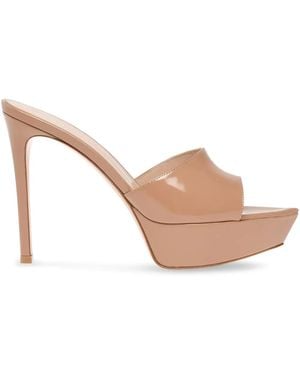 Gianvito Rossi 100Mm Dasha Platform Pointed-Toe Sandals - Natural