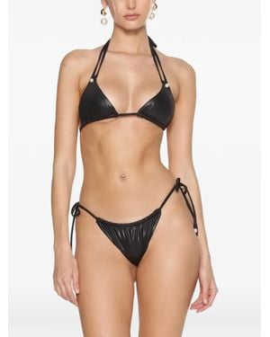 GOD SAVES QUEENS La Brisa Pearl-Embellished Bikini Bottom - Natural