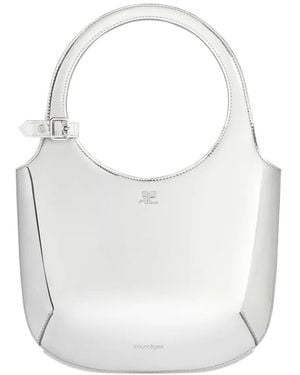 Courreges Borsa A Spalla Metallizzata - Bianco