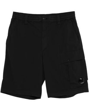 C.P. Company Short Ample 50 Fili Stretch Lens À Poches Cargo - Black