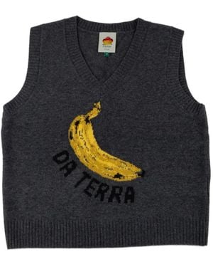 FARM Rio Banana-Print Knit Vest - Blue