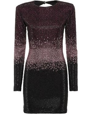 Philipp Plein Low-Cut Strass Mini Dress - Black