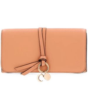 Chloé Alphabet Grained Leather Wallet - Orange