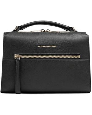 Piquadro Leather Ipadmini Tote Bag - Black