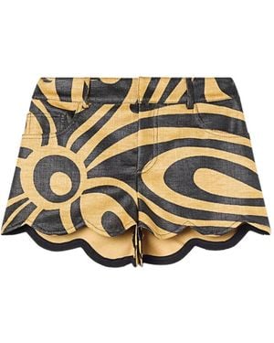 PUCCI Scallop-Trim Shorts - Metallic