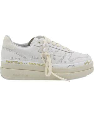 Premiata Micol 7010 Leather Platform Sneakers - ホワイト