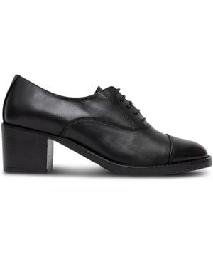 SOMMET Lace-Up Block-Heel Oxford Shoes - Black