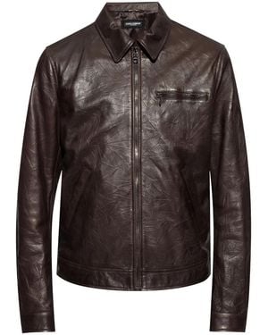 Dolce & Gabbana Zipped Leather Jacket - Black