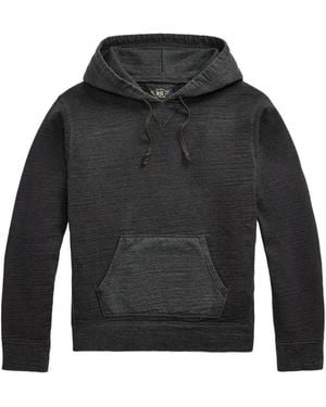 RRL Cotton Hooded Sweatshirt - Black