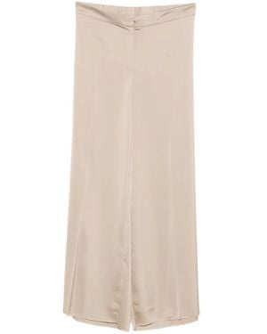 Marina Rinaldi Tiglio Satin-Finish Palazzo Trousers - White