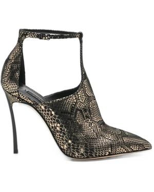 Casadei Snake-Effect Buckled Pumps - Black