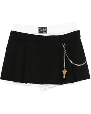 Alexander Wang Pleated Key-Detail Shorts - Black