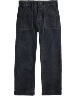 RRL Herringbone-Pattern Cotton Trousers - Blue