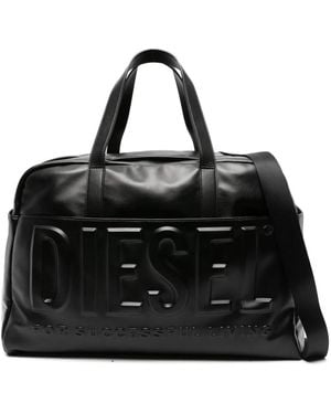 DIESEL ロゴエンボス ボストンバッグ - ブラック
