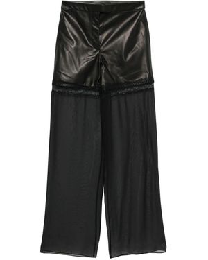 Nensi Dojaka Leather Palazzo Trousers - Black