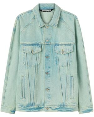 Palm Angels Überfärbte Jeansjacke - Grün