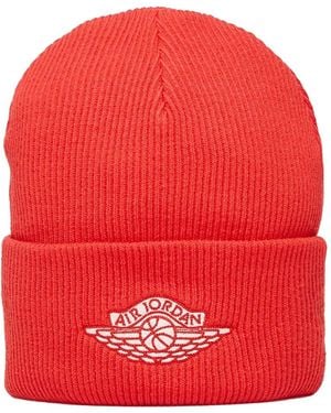 Nike Logo-Detail Beanie Hat - Red