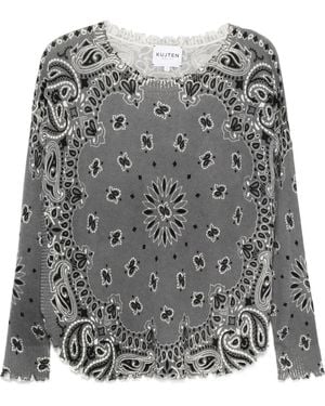 Kujten Jersey con estampado de cachemira - Gris