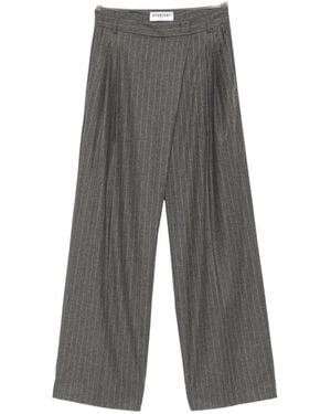 Cambio Eternity Pinstripe-Print Pants - Gray
