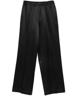Soft Goat Wide-Leg Silk Trousers - White