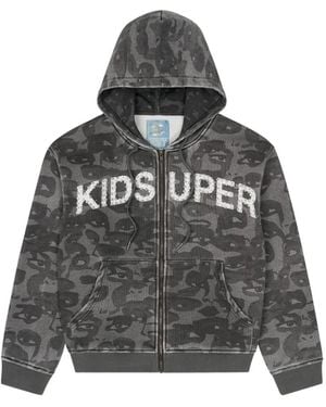 Kidsuper Hooded Camouflage Sweatshirt - Grey