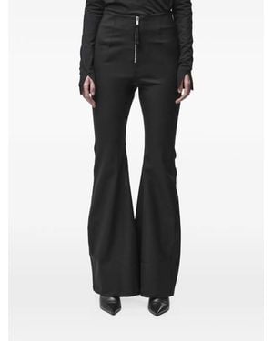 Thom Krom W P 28 Exposed-Zip Flared Trousers - Black