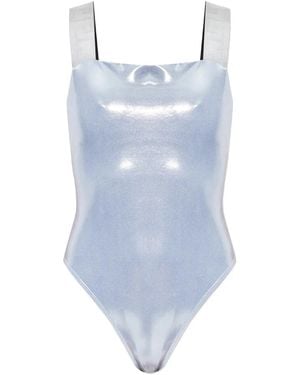 Versace Strap-Detail Swimsuit - Blue
