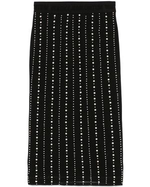 Versace Jeans Couture Pearl-Embellished Midi Skirt - Black