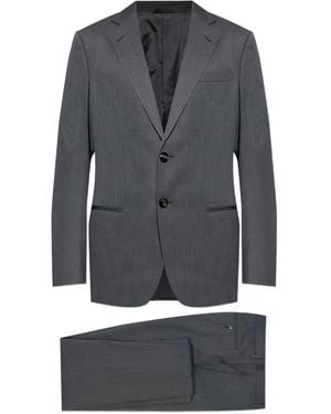 Giorgio Armani Single-Breasted Wool Suit - Grey