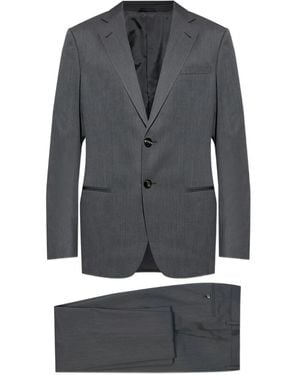 Giorgio Armani Single-Breasted Wool Suit - Gray