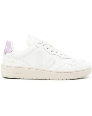 Veja V-90 O. T. Leather Trainers - White