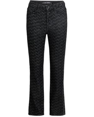 Karl Lagerfeld Straight Denim Pants - Black