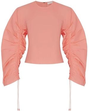 Ulla Johnson Gathered-Sleeve Blouse - Pink