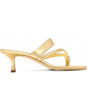 Manolo Blahnik Susa Strappy Leather Sandals - Metallic