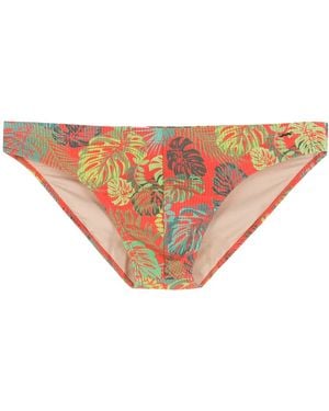 Amir Slama Leaf Print Briefs - Red
