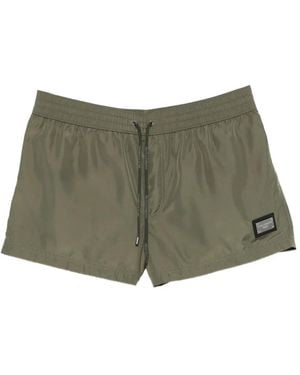 Dolce & Gabbana Logo Drawstring Swim Shorts - Green