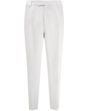 BOSS Pressed-Crease Trousers - White